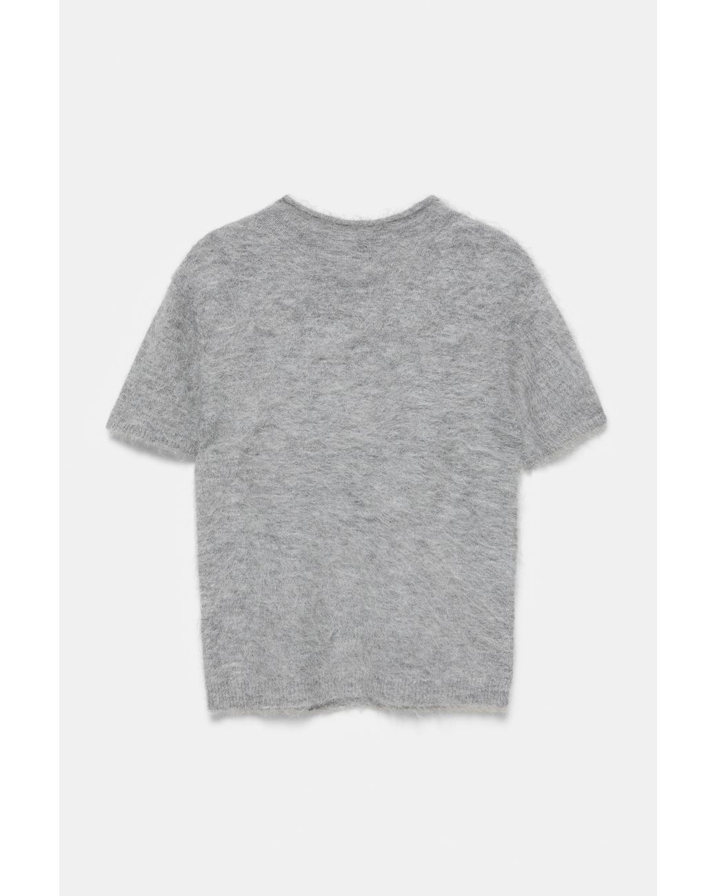 Pull&Bear Gray Short Sleeve Perkins-Neck Jumper