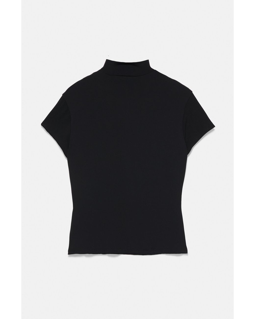 Pull&Bear Black Top With Cut-Out Appliqué