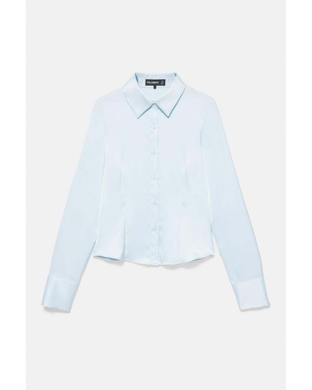 Pull&Bear Blue Fitted Satin Shirt