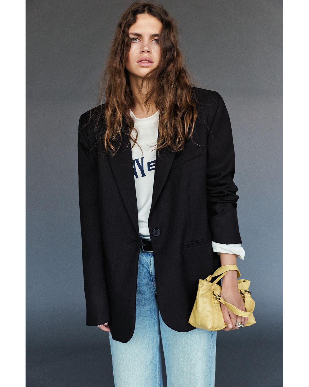 Pull&Bear Gray Oversize Blazer