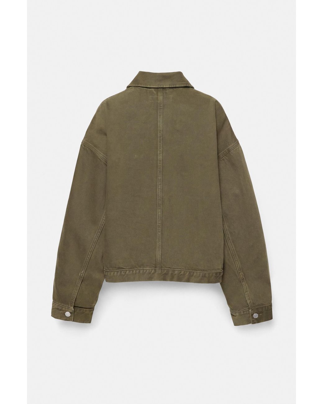 Pull&Bear Green Boxy Denim Overshirt