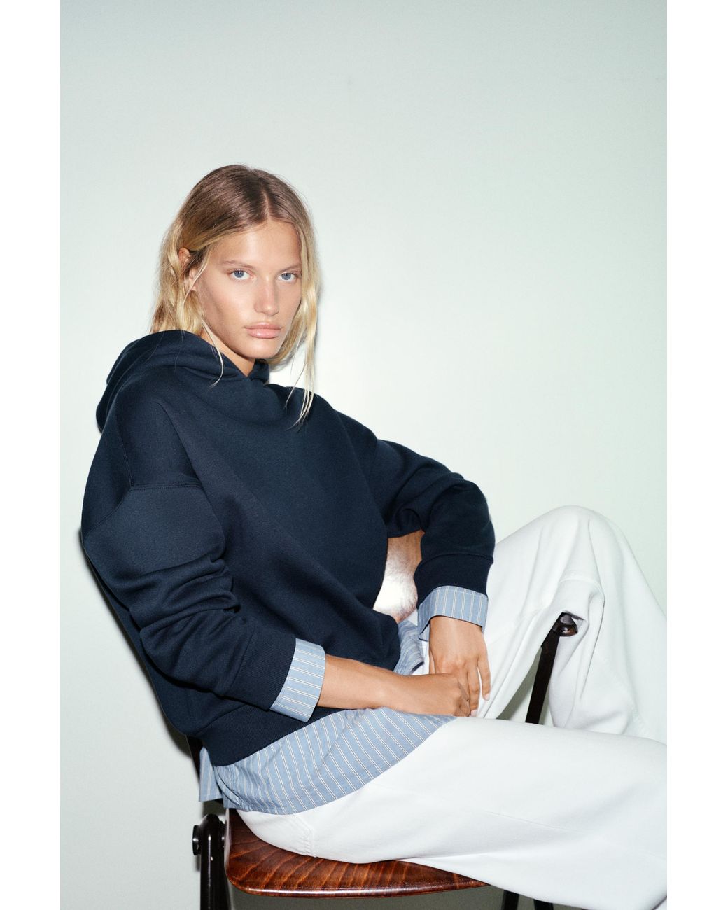 Pull&Bear Blue Combined Hoodie