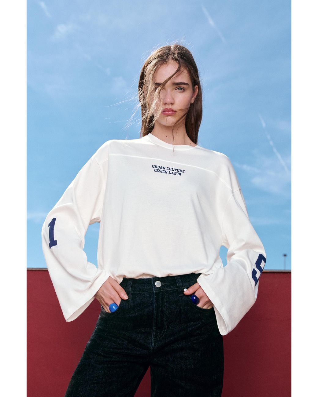 Pull&Bear Straight Broek Met Velvet Effect in het Blue