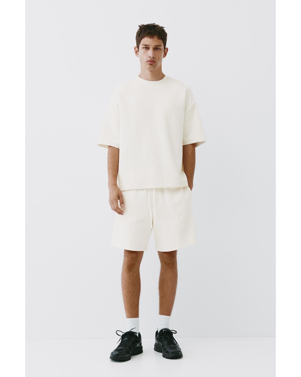 Bermuda Jogging Interlock Pull&Bear pour homme en coloris White