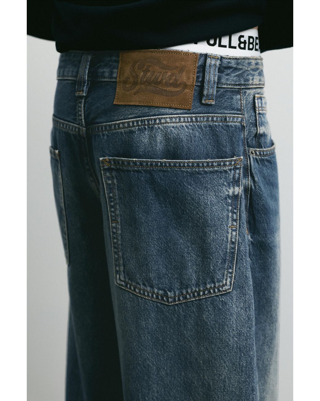 Pull&Bear Green Baggy Relaxed Fit Jeans for men