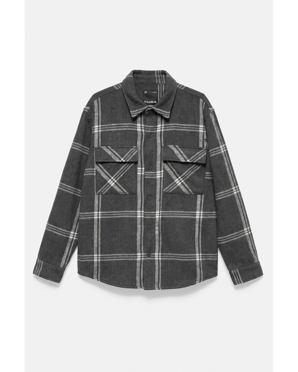 Giacca Camicia A Maniche Lunghe A Quadri di Pull&Bear in Black da Uomo