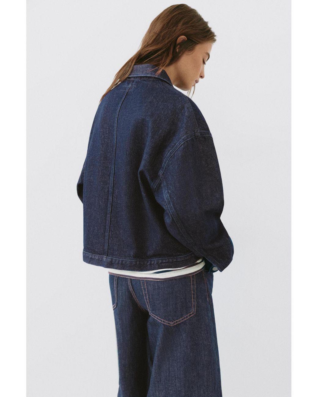 Pull&Bear Blue Boxy Denim Overshirt