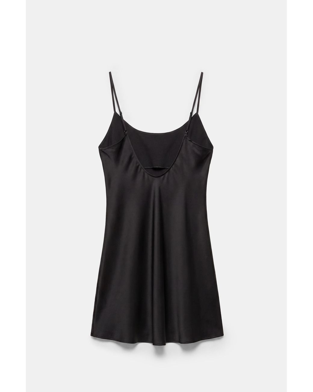Pull&Bear Black Short Satin Strappy Dress