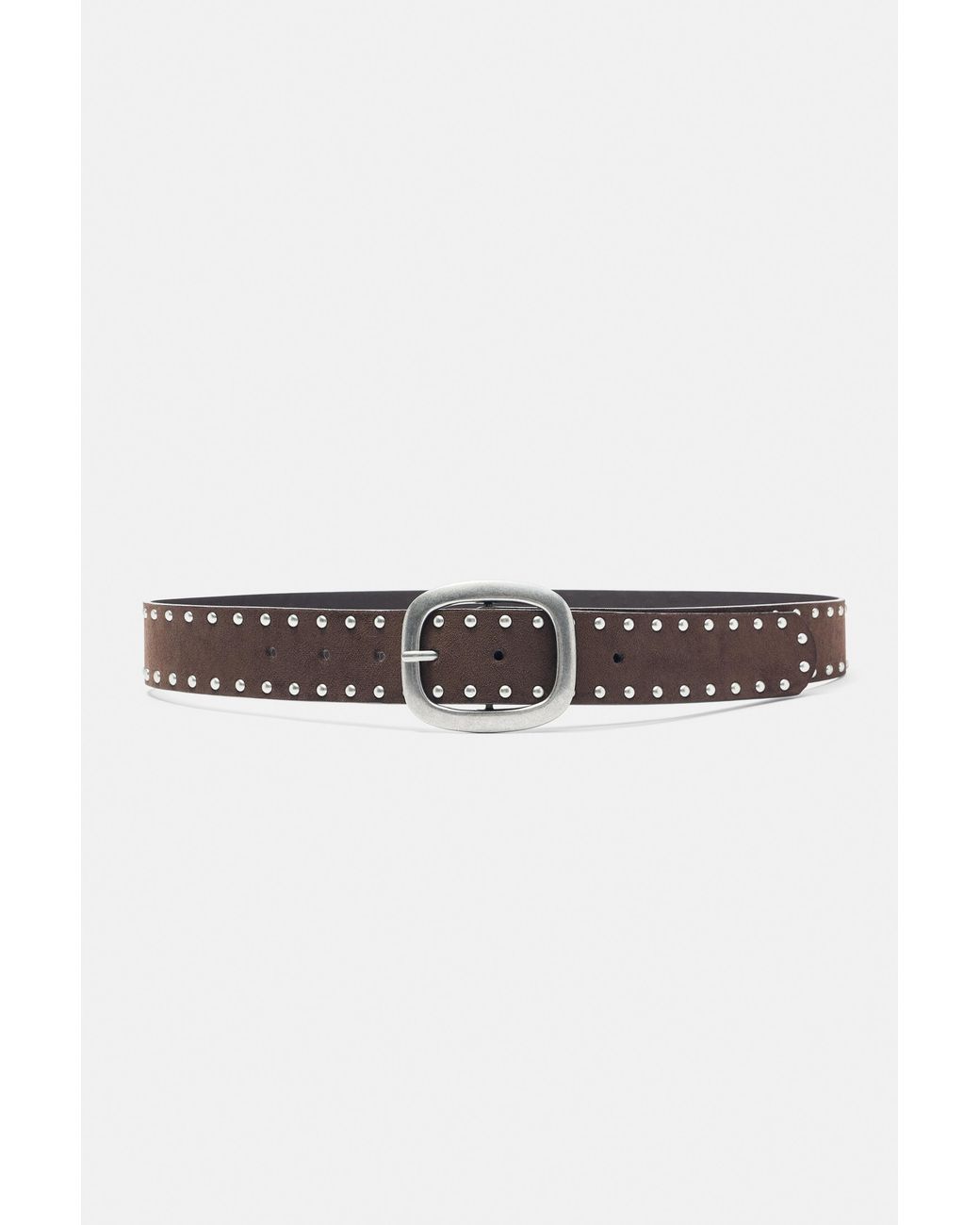 Pull&Bear White Faux Suede Studded Belt