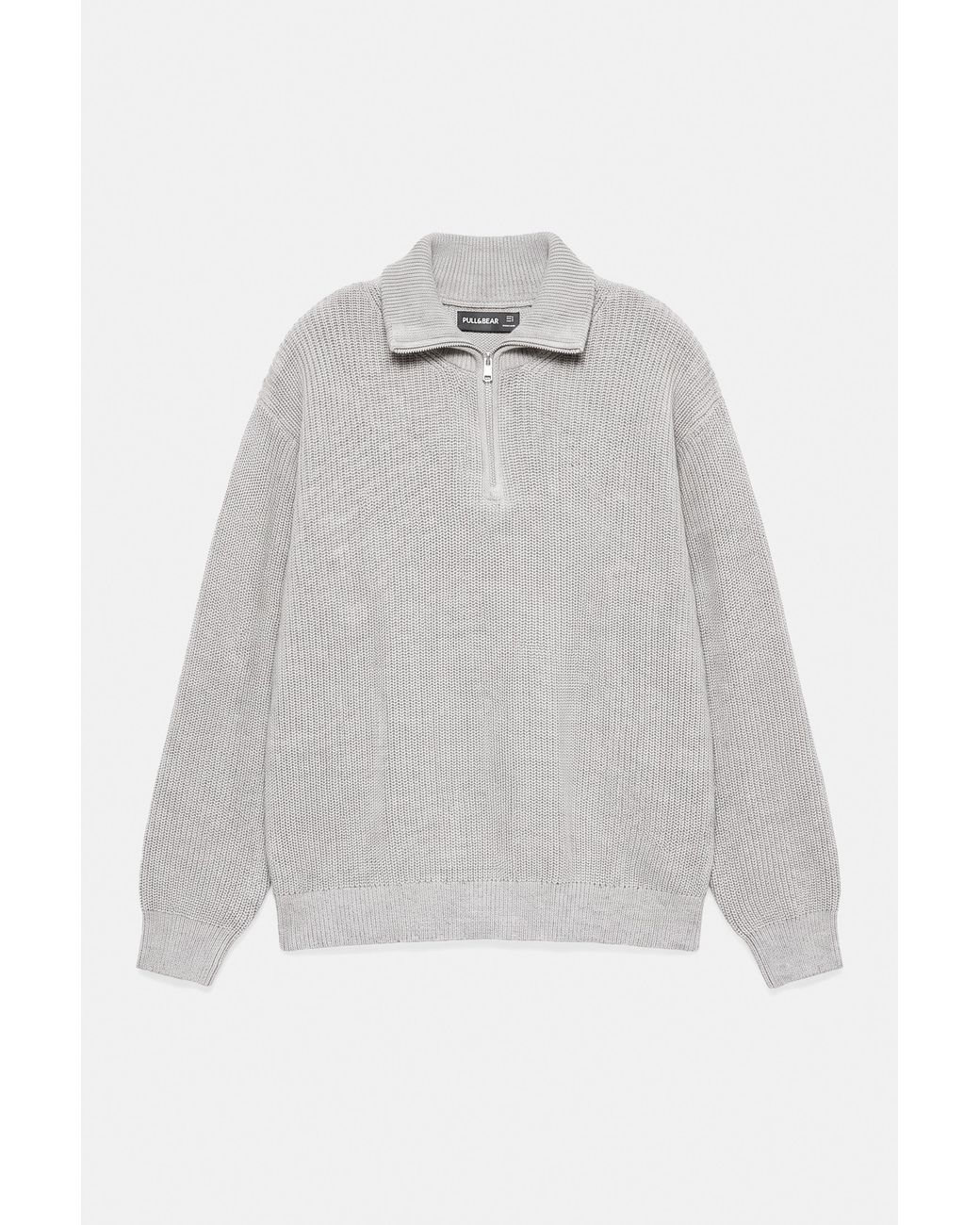 Pull&Bear Gray Quarter-Zip Jumper for men
