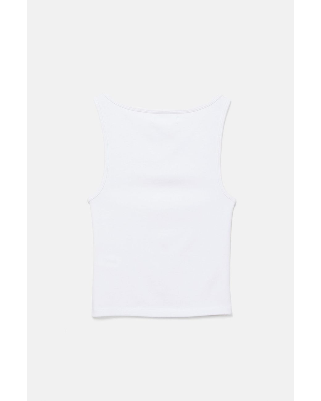 Pull&Bear White Boat Neck Tank Top
