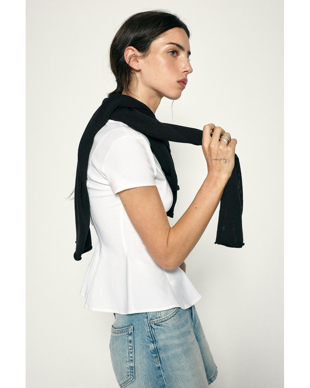 Pull&Bear Blue Peplum Top