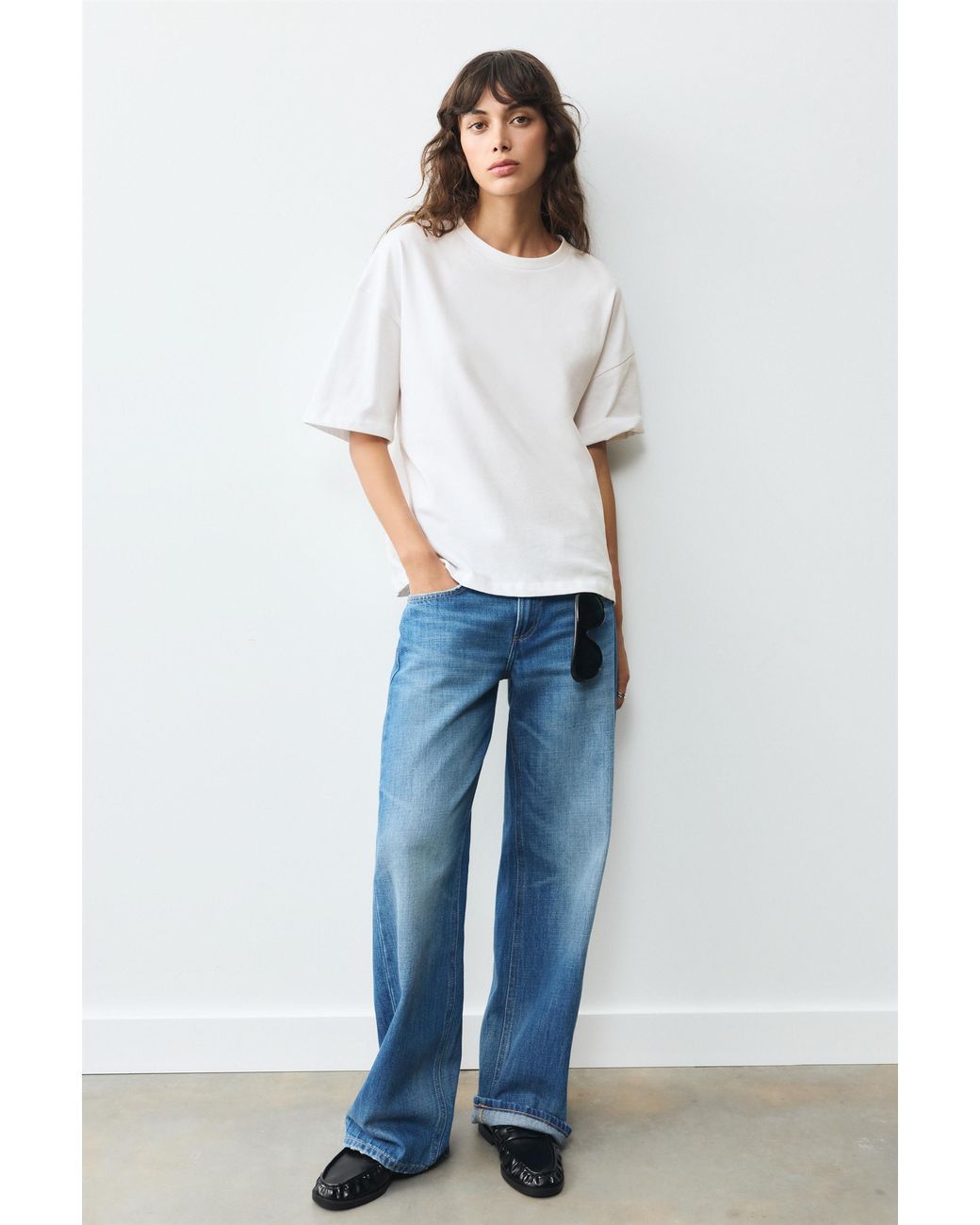 Pull&Bear Black Oversize Short Sleeve T-Shirt