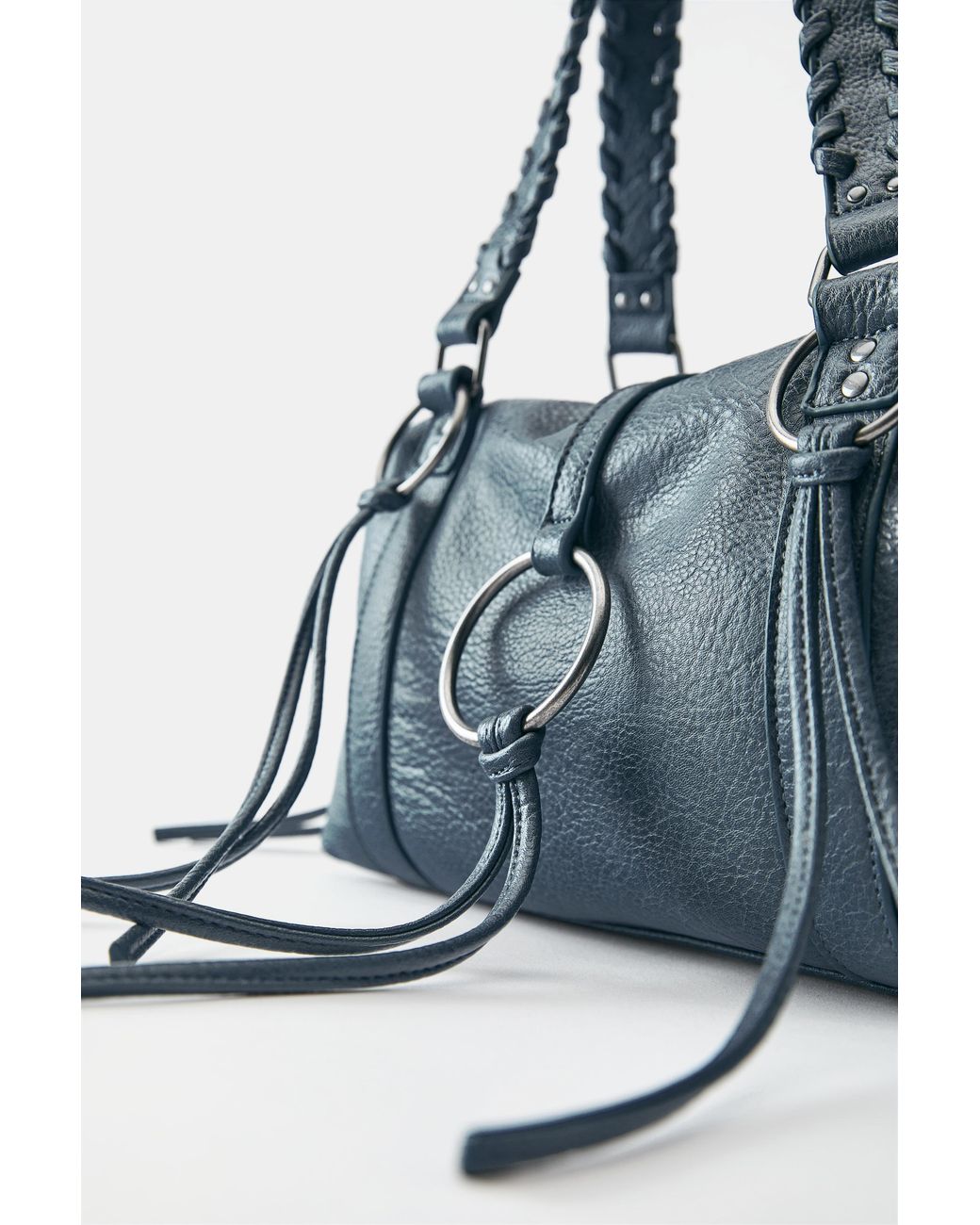 Pull&Bear Blue Shoulder Bag With Rings