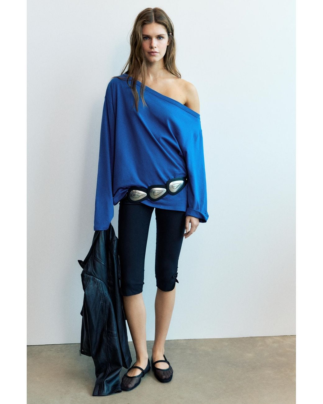 Pull&Bear Blue Asymmetric Oversize T-Shirt