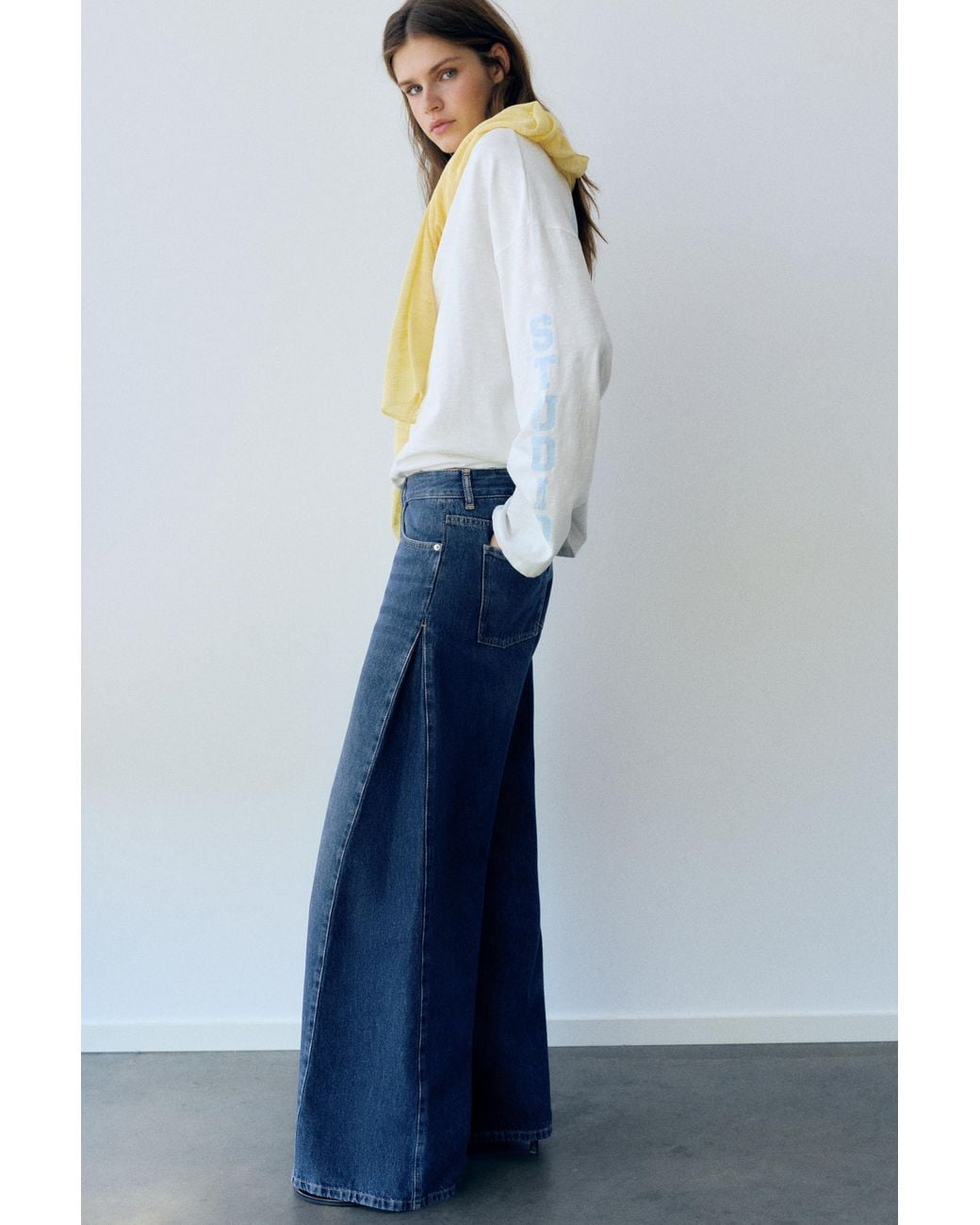 Pull&Bear Blue Wide-Leg Jeans