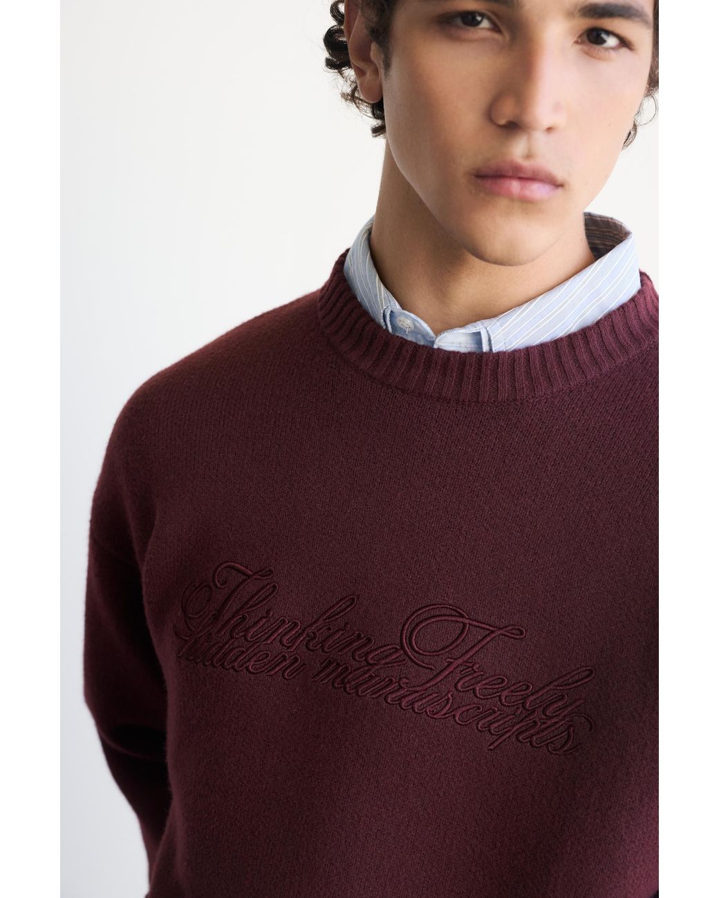 Pull Brodé Pull&Bear pour homme en coloris Purple