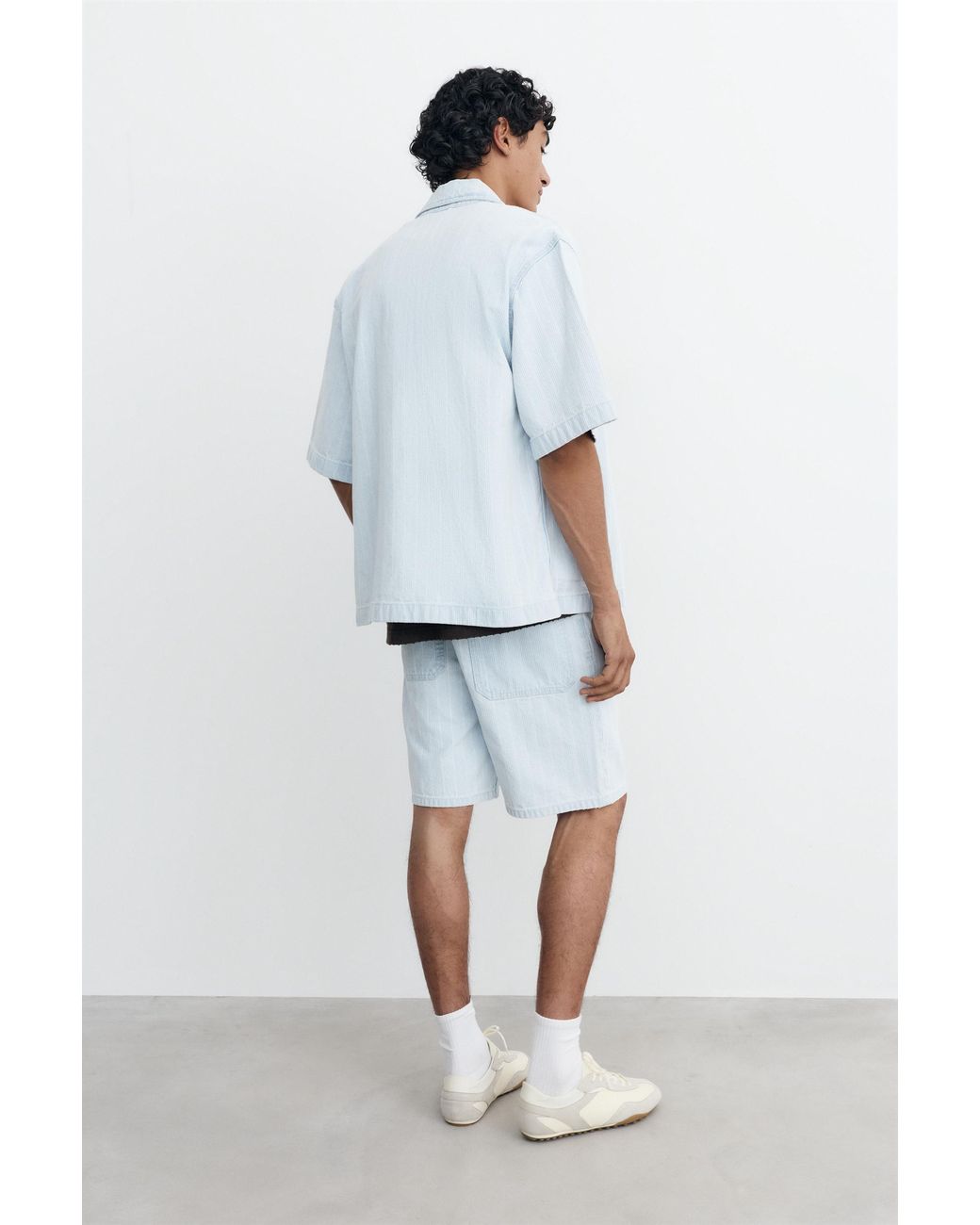 Pull&Bear Multicolor Standard Jacquard Denim Bermuda Shorts for men