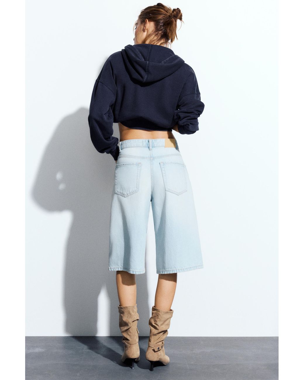 Pull&Bear Blue Jorts Mit Tiefer Bund