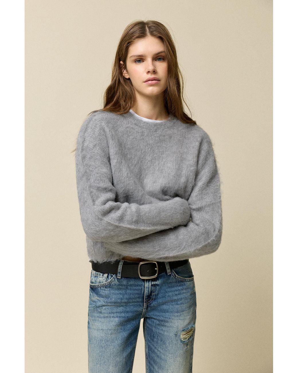 Pull&Bear Gray Soft-Touch Knit Jumper