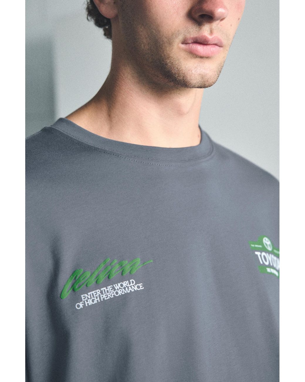 Pull&Bear Blue Toyota Celica Long Sleeve T-Shirt for men