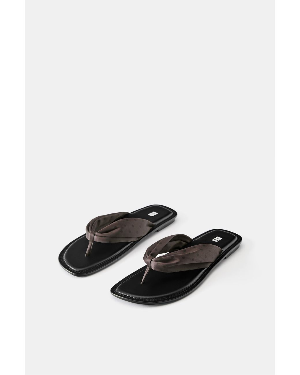 Pull&Bear Blue Polka Dot Flat Slider Sandals