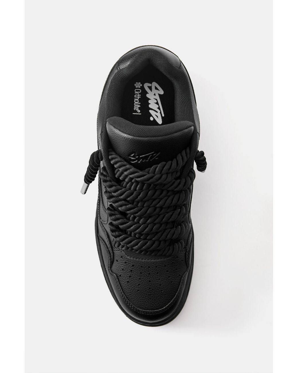 Pull&Bear Black Stwd Lace-Up Trainers for men