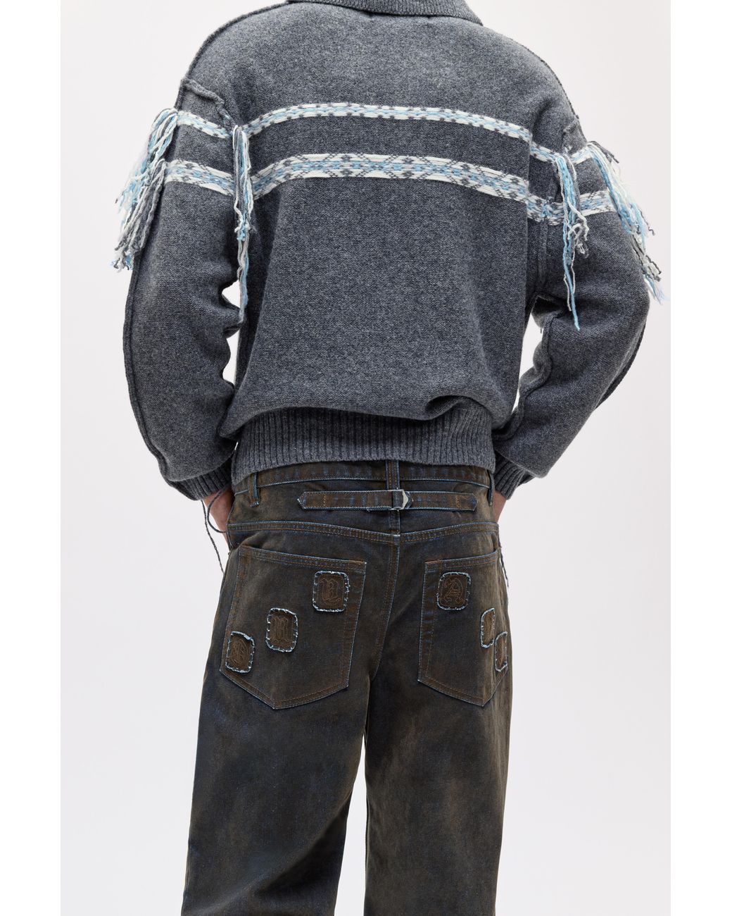 Pull&Bear Gray Oscar Ouyang Wool Polo Shirt for men