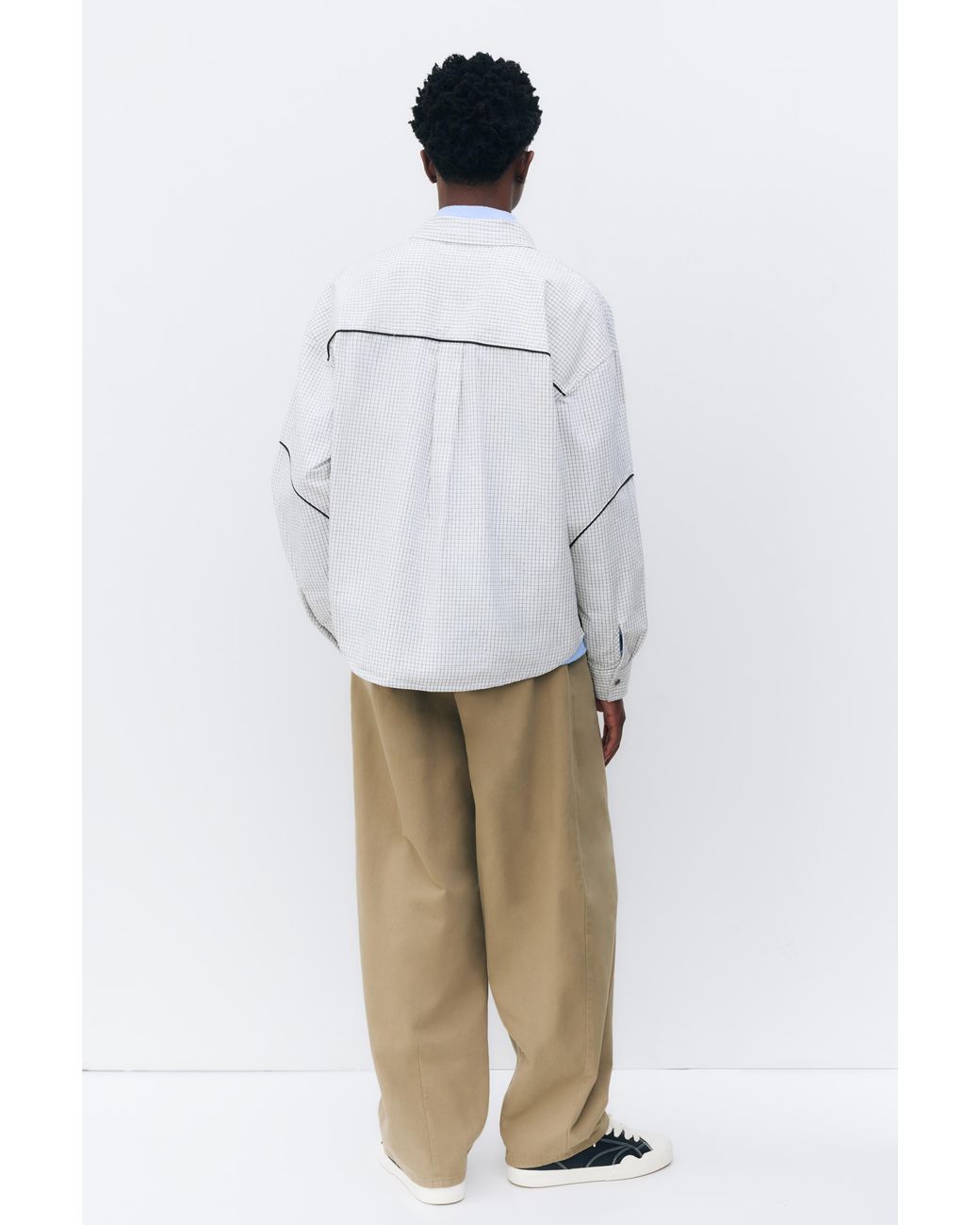 Pull&Bear Geruit Overhemd Met Print in het Gray voor heren