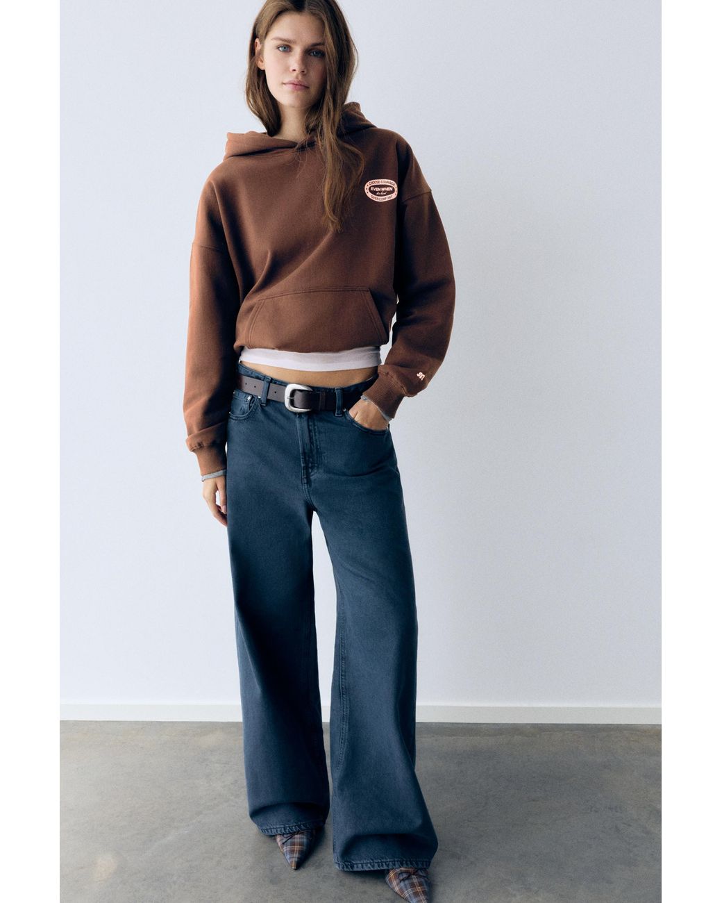 Sweat À Capuche Imprimé En Daim Pull&Bear en coloris Brown