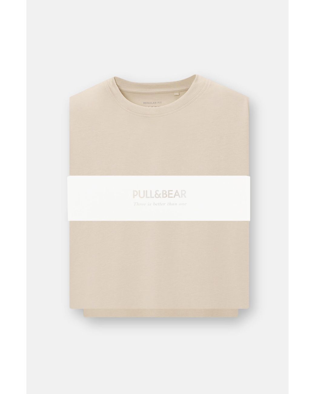 Pull&Bear Natural Pack Of Bermuda Jogger Shorts And T-Shirt for men