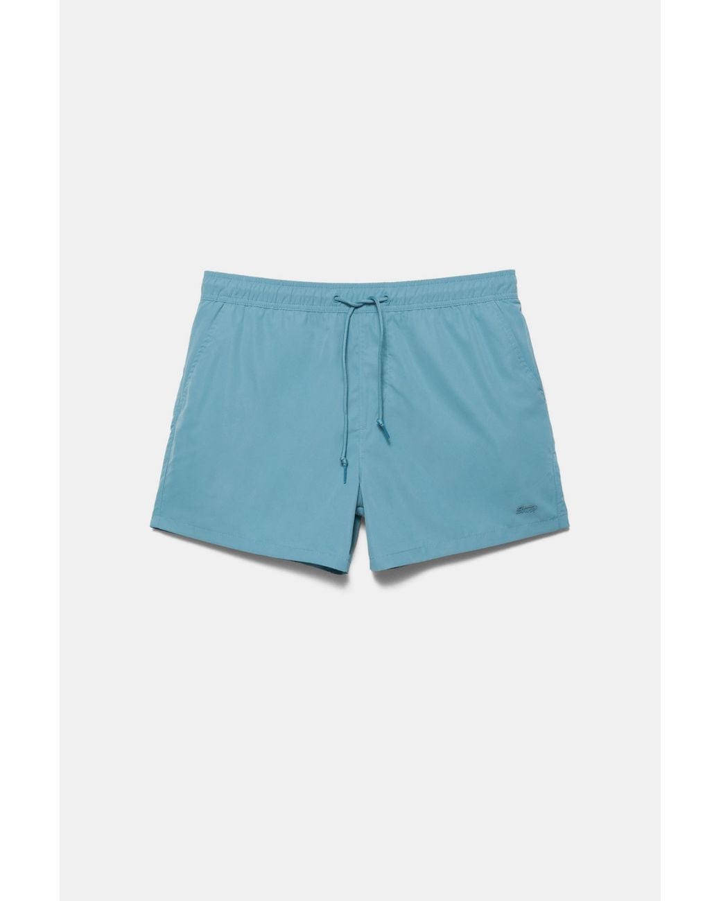 Pull&Bear Blue Basic Swimming Trunks for men