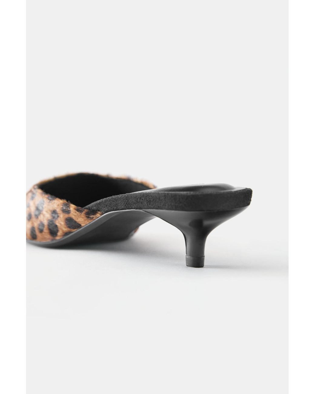 Pull&Bear Black Print Leather Mules