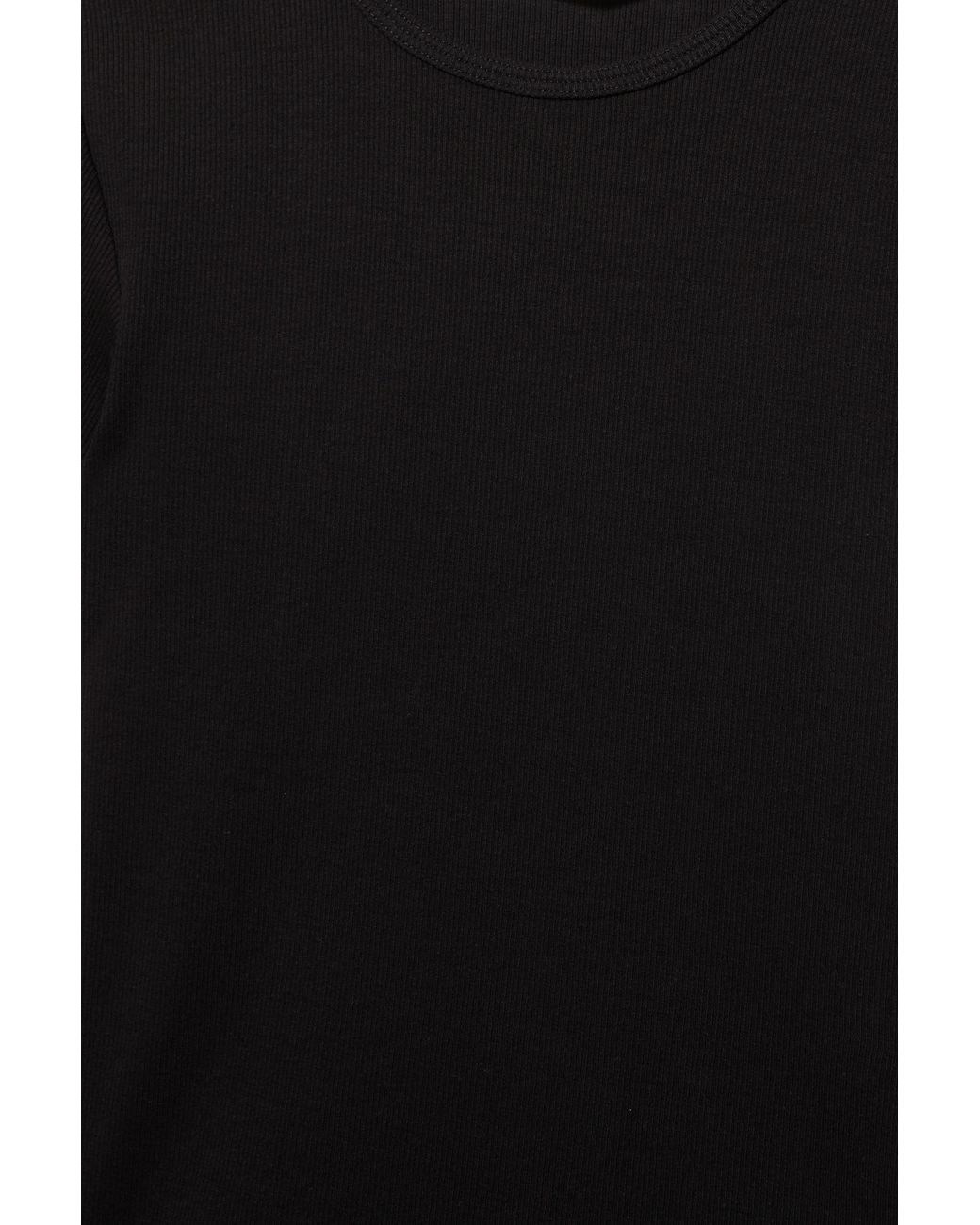 Pull&Bear Geribd T-Shirt Met Korte Mouw in het Black