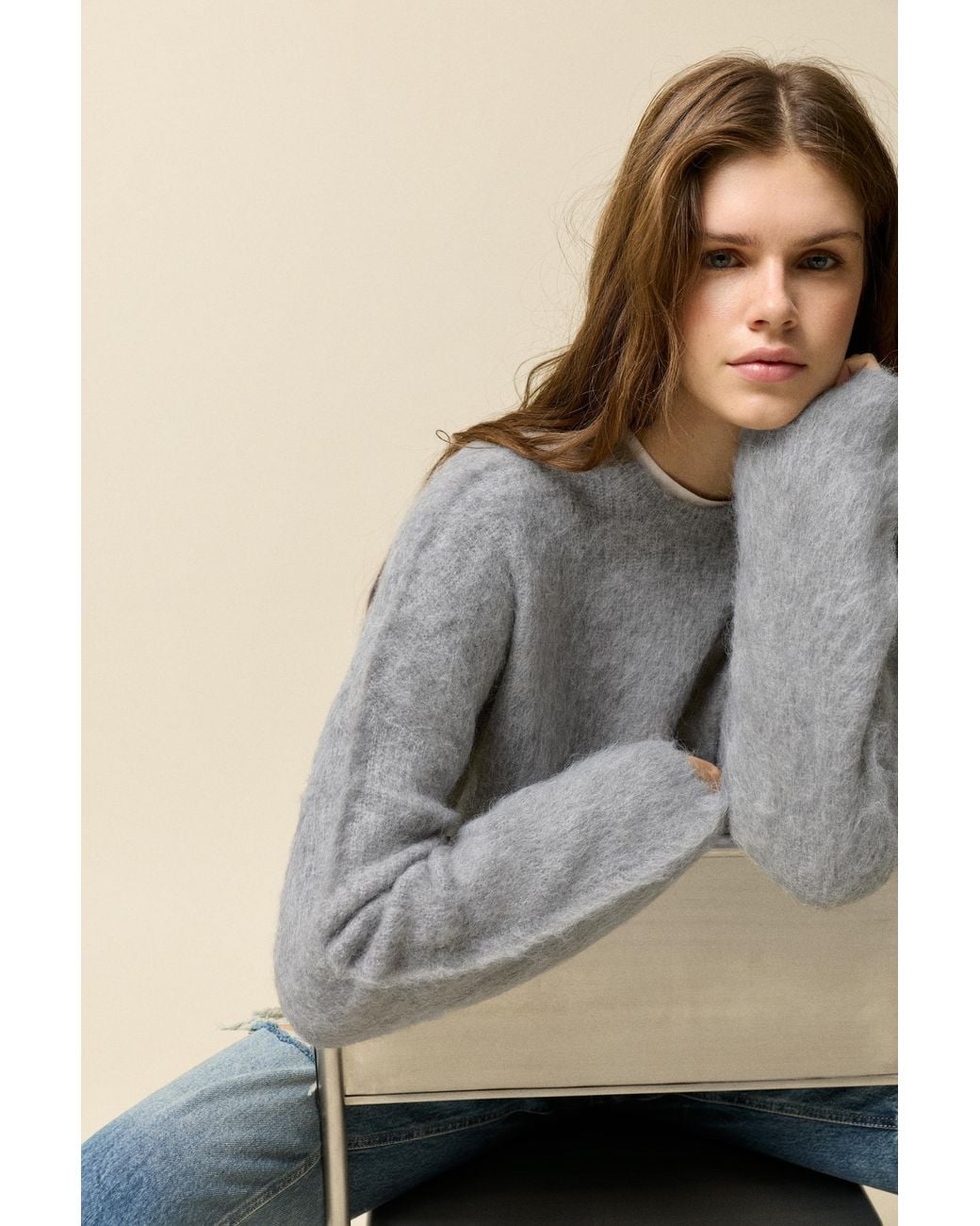 Pull&Bear Gray Soft-Touch Knit Jumper