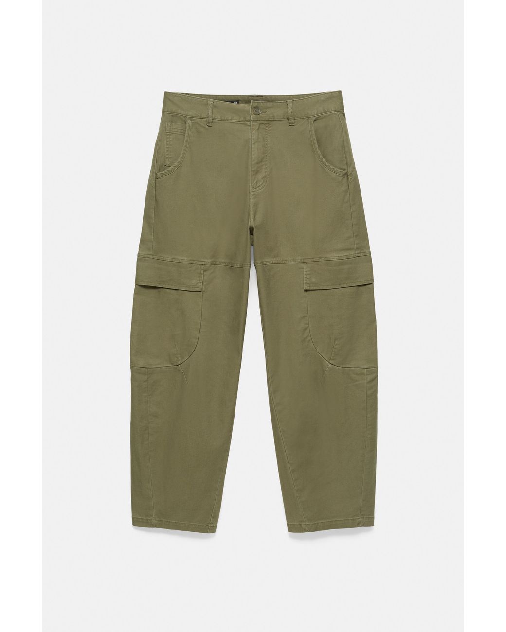 Pull&Bear Blue Barrel Cargo Trousers for men