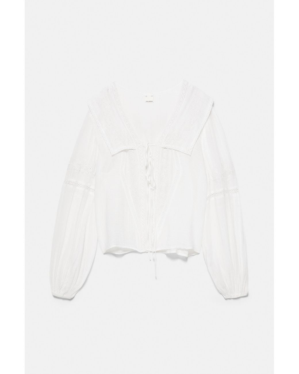 Pull&Bear Green Lace Trim Blouse