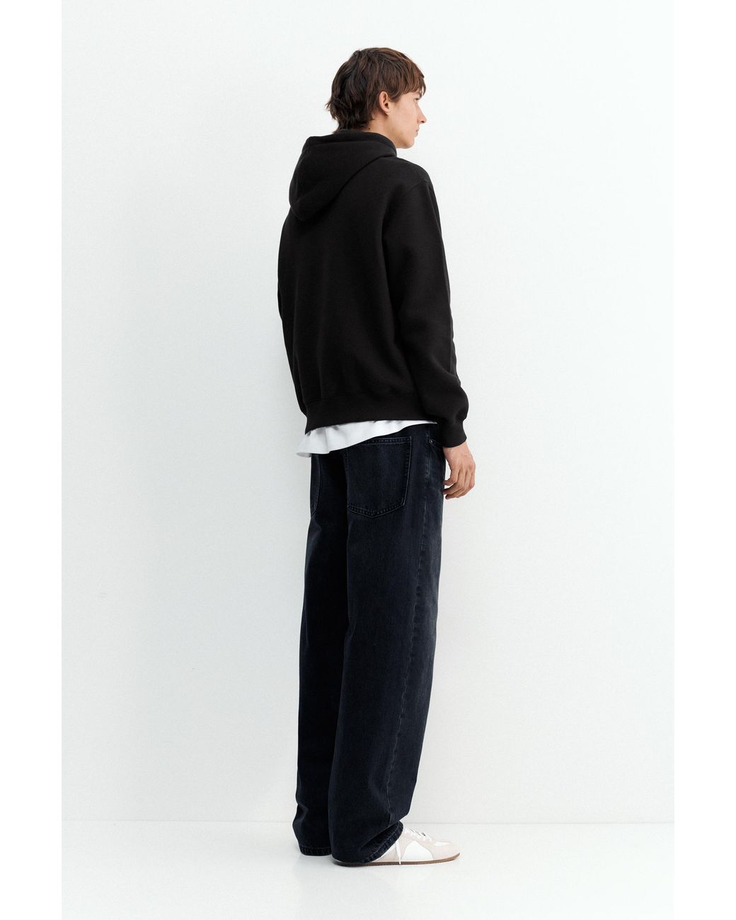 Pull&Bear Black Basic Hoodie for men