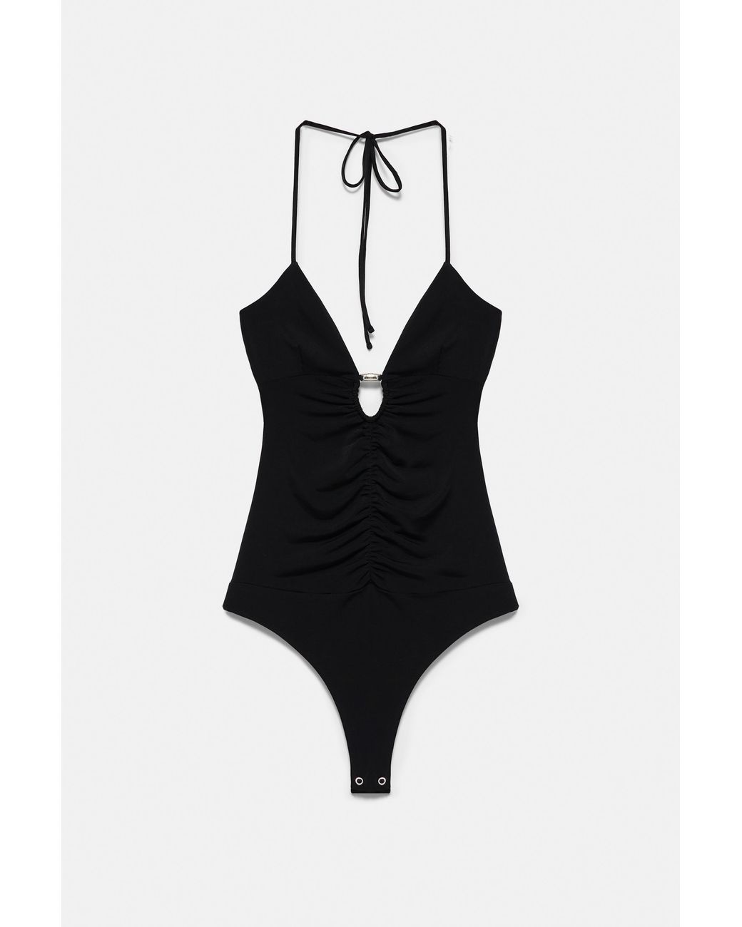 Pull&Bear Blue Gathered Halter Bodysuit