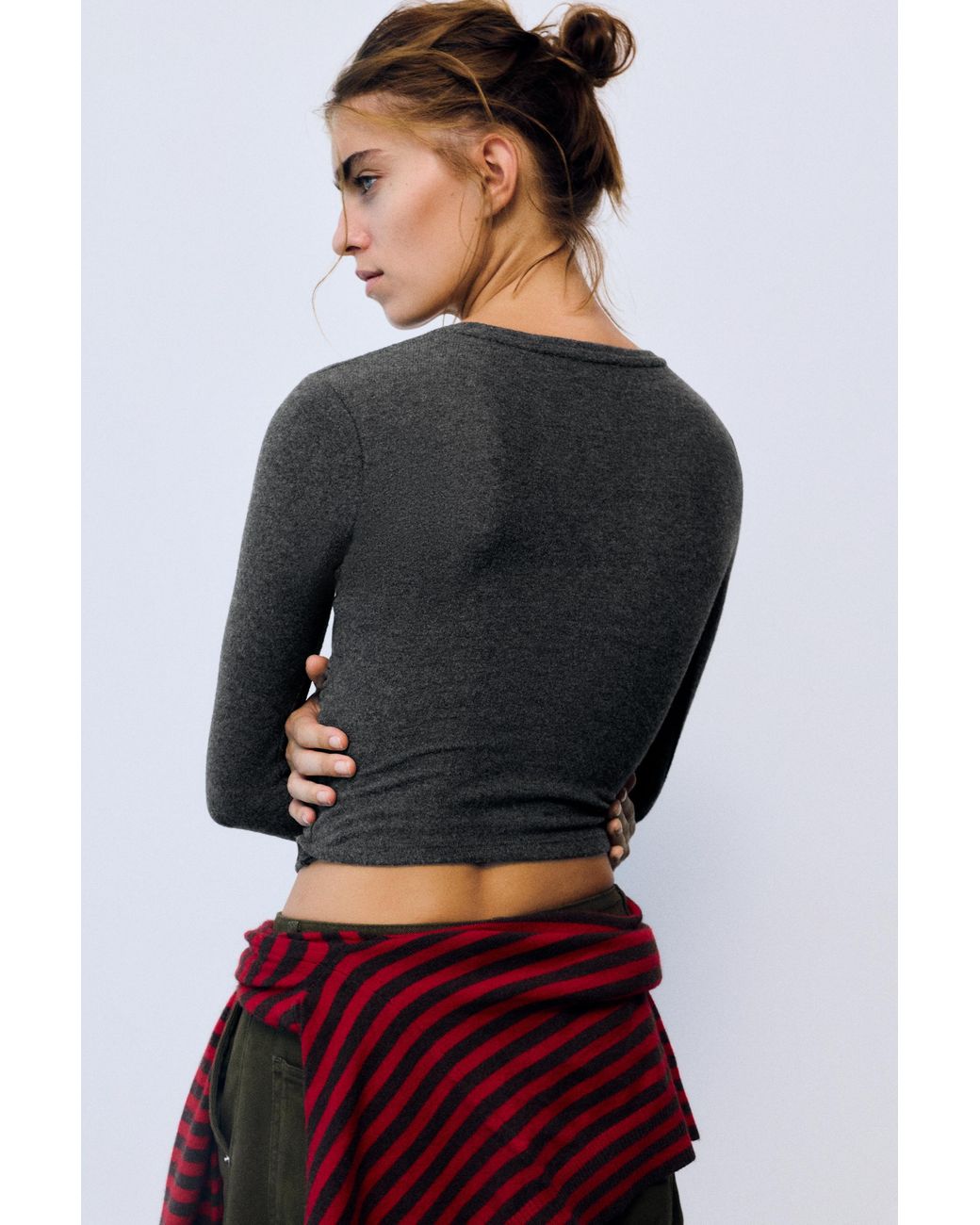 Pull&Bear Multicolor Soft-Touch Gathered T-Shirt