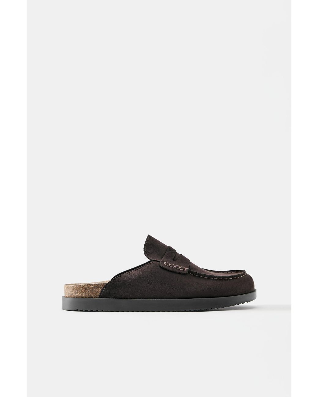 Pull&Bear Black Loafer-Style Clogs for men