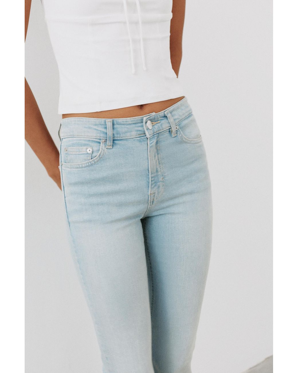 Pull&Bear Blue Skinny Flared Jeans