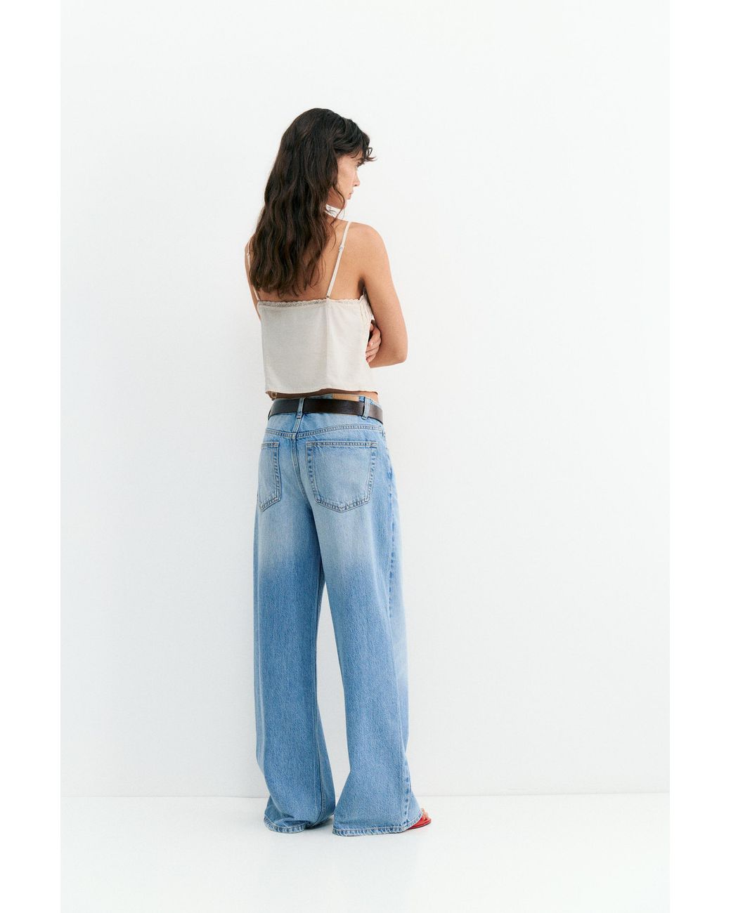 Pull&Bear White Linen Blend Camisole Top