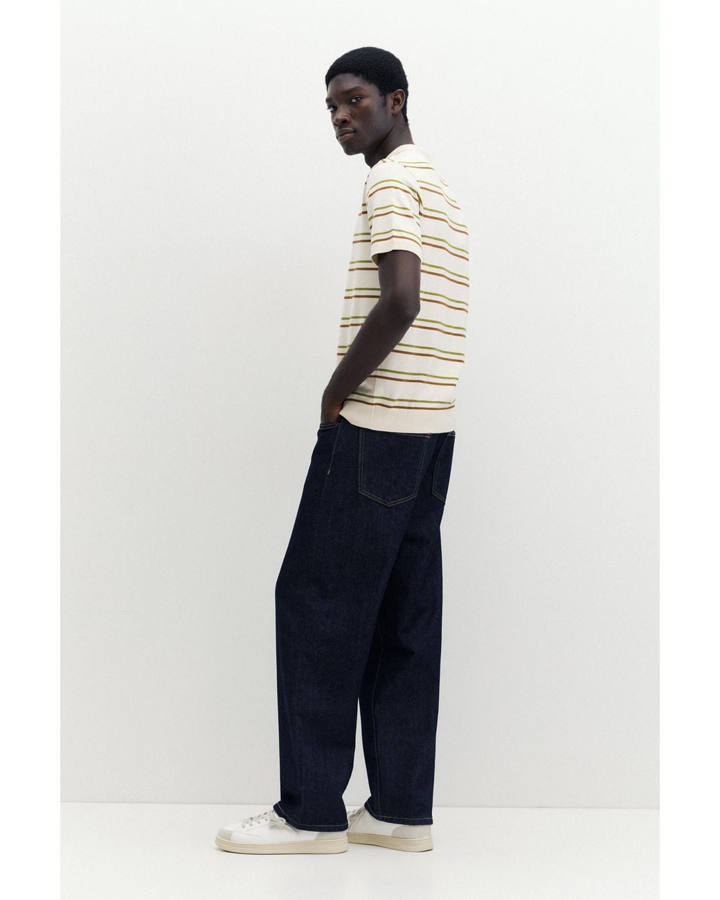 Polo Rayé Manches Courtes Pull&Bear pour homme en coloris Gray