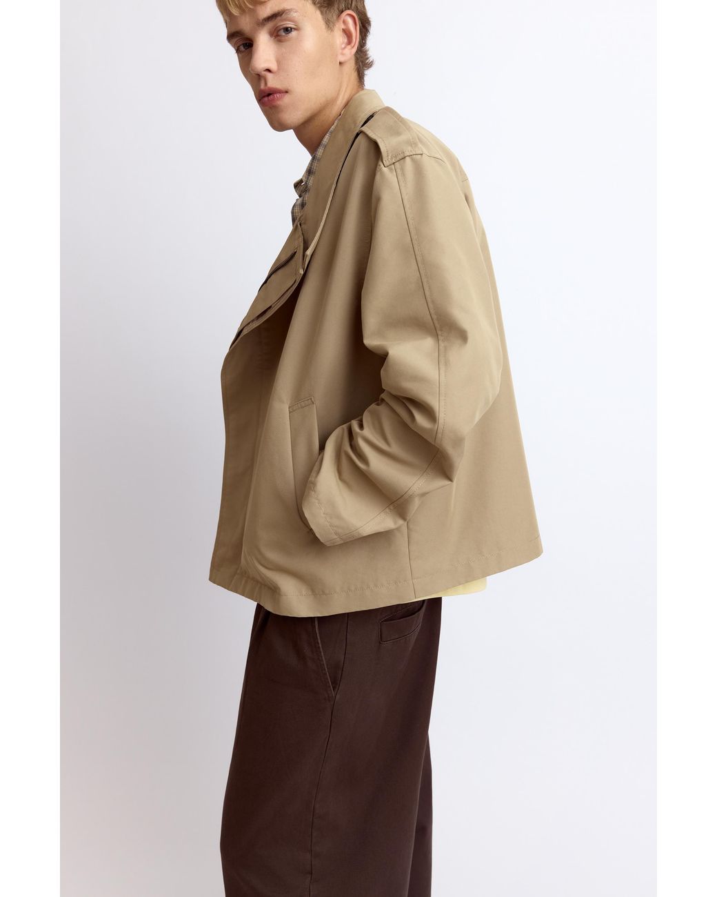 Pull&Bear Korte Gabardine in het Natural voor heren