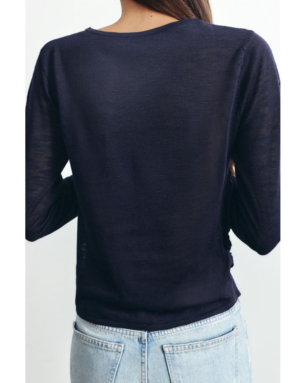 Pull&Bear Black Fine Gathered Jumper