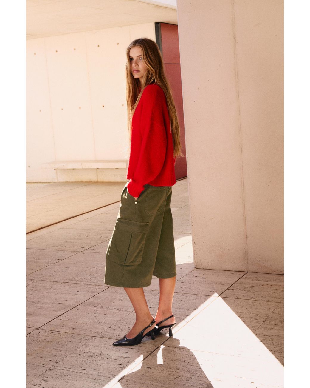 Pull&Bear Jorts Cargo in het Green