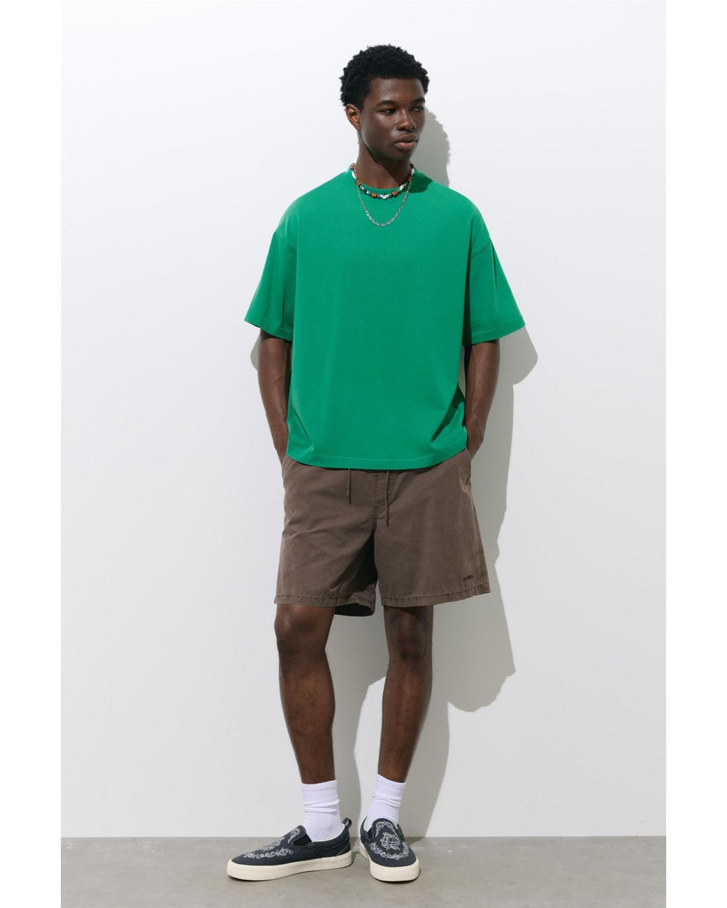 Pull&Bear Green Stwd Star T-Shirt for men