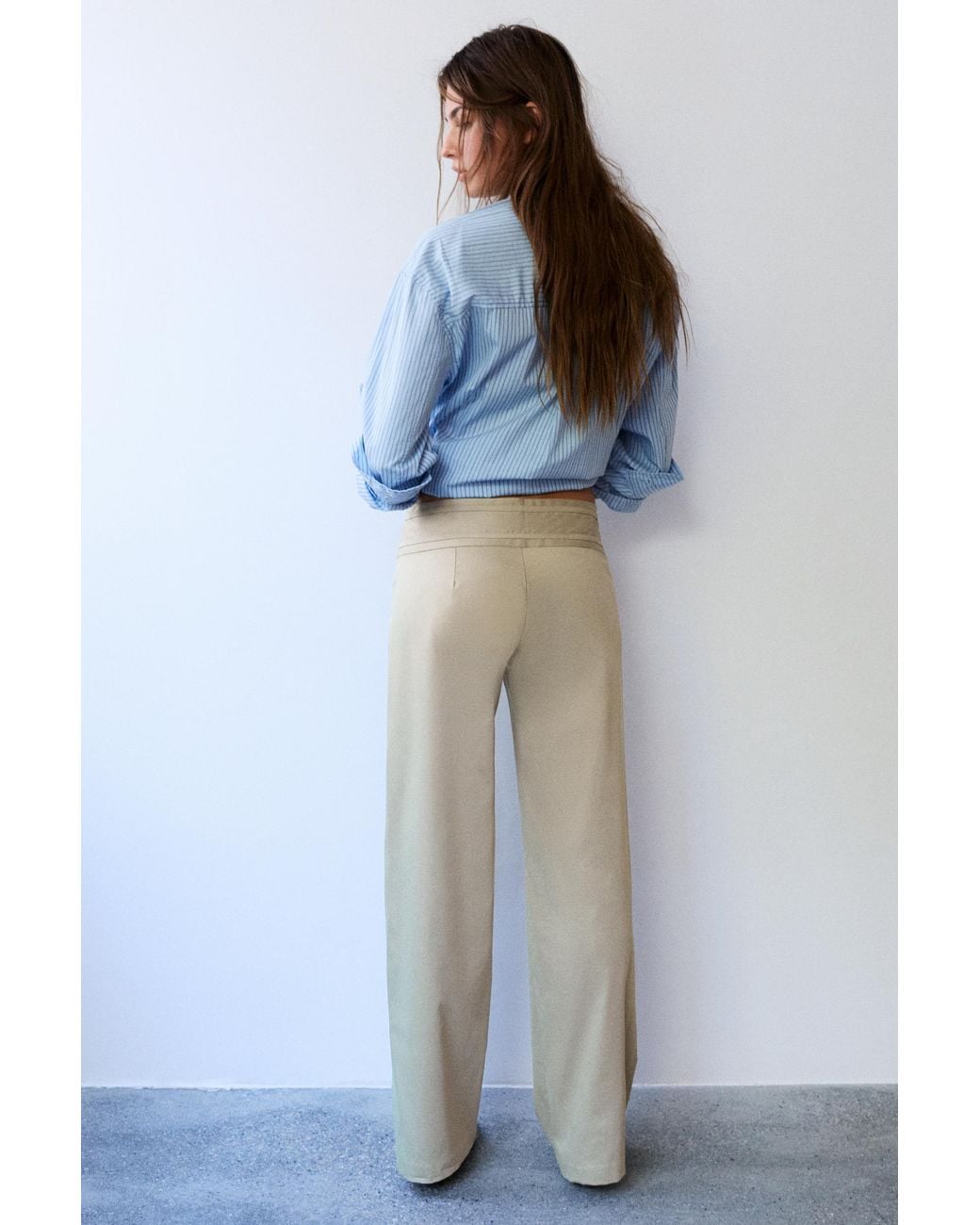 Pull&Bear Blue Buckle-Detail Trousers Culottes