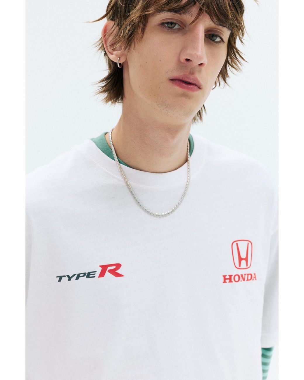 Pull&Bear White Honda Type R T-Shirt for men